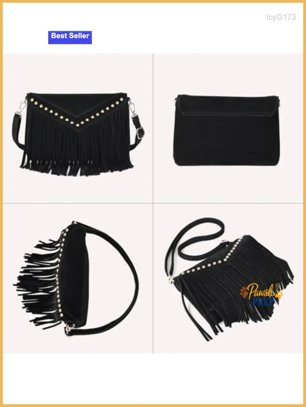Small Fringe Crossbody Suede Hobo Handbag Boho Chic Purse